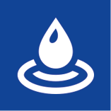Blaues Icon mit Wassertropfen