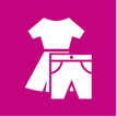 Pinkes Icon mit verschiedenen Kleidungsstücken