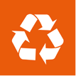 Orangenes Icon mit Recycling-Zeichen